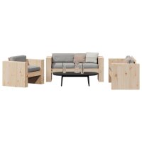 vidaXL 2-tlg. Garten-Lounge-Set Massivholz Kiefer