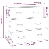 vidaXL Sideboard Wachsbraun 80x40x75 cm Massivholz Kiefer