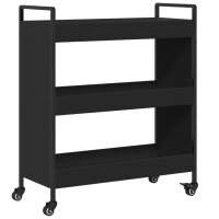 vidaXL K&uuml;chenwagen Schwarz 70x30x82 cm Holzwerkstoff