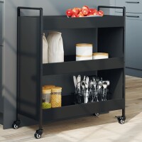 vidaXL K&uuml;chenwagen Schwarz 70x30x82 cm Holzwerkstoff