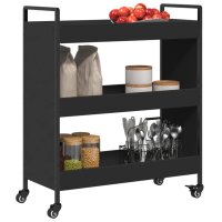 vidaXL K&uuml;chenwagen Schwarz 70x30x82 cm Holzwerkstoff