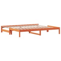 vidaXL Tagesbett Ausziehbar Wachsbraun 90x190 cm Massivholz Kiefer