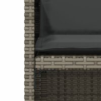 vidaXL 3-tlg. Bistro-Set mit Kissen Grau Poly Rattan