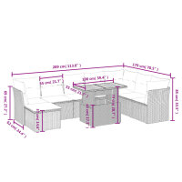 vidaXL 9-tlg. Garten-Sofagarnitur mit Kissen Schwarz Poly Rattan