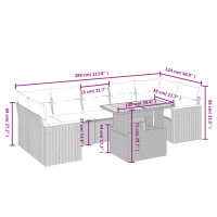 vidaXL 8-tlg. Garten-Sofagarnitur mit Kissen Schwarz Poly Rattan