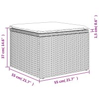 vidaXL 6-tlg. Garten-Sofagarnitur mit Kissen Grau Poly Rattan