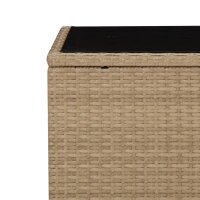 vidaXL 3-tlg. Garten-Essgruppe mit Kissen Beige Poly Rattan