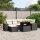 vidaXL 7-tlg. Garten-Sofagarnitur mit Kissen Schwarz Poly Rattan