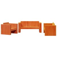 vidaXL 2-tlg. Garten-Lounge-Set Wachsbraun Massivholz Kiefer