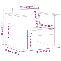 vidaXL 2-tlg. Garten-Lounge-Set Wachsbraun Massivholz Kiefer