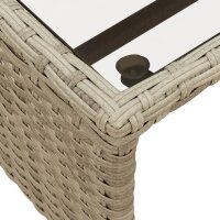 vidaXL Gartensofa in L-Form mit Tisch und Kissen Hellgrau Poly Rattan