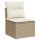 vidaXL 4-tlg. Garten-Sofagarnitur mit Kissen Beige Poly Rattan