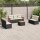 vidaXL 8-tlg. Garten-Sofagarnitur mit Kissen Schwarz Poly Rattan