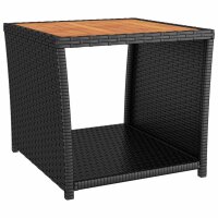 vidaXL 3-tlg. Garten-Essgruppe mit Kissen Schwarz Poly Rattan