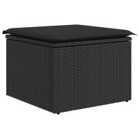 vidaXL 8-tlg. Garten-Sofagarnitur mit Kissen Schwarz Poly Rattan