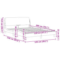 vidaXL Bettgestell mit Kopfteil Blau 120x200 cm Samt