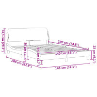 vidaXL Bettgestell mit Kopfteil Dunkelgr&uuml;n 140x190 cm Samt