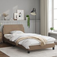 vidaXL Bettgestell mit Kopfteil Cappuccino-Braun 100x200 cm Kunstleder