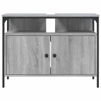 vidaXL Waschbeckenunterschrank Grau Sonoma 80x30x60 cm Holzwerkstoff