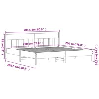 vidaXL Massivholzbett mit Kopfteil Wachsbraun 200x200 cm Kiefer
