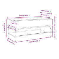 vidaXL Couchtisch Grau Sonoma 100x50x45 cm Holzwerkstoff und Metall