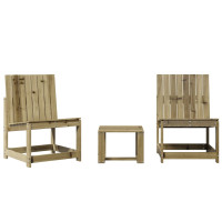 vidaXL 3-tlg. Garten-Lounge-Set Kiefernholz Imprägniert