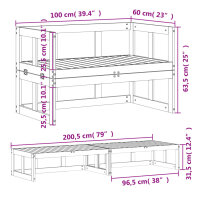 vidaXL 2-in-1 Gartensofa Verl&auml;ngerbar Wei&szlig; Massivholz Kiefer