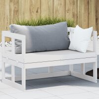 vidaXL 2-in-1 Gartensofa Verlängerbar Weiß...