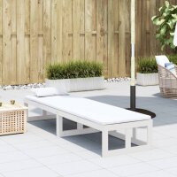 vidaXL 2-in-1 Gartensofa Verl&auml;ngerbar Wei&szlig; Massivholz Kiefer