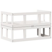 vidaXL 2-in-1 Gartensofa Verl&auml;ngerbar Wei&szlig; Massivholz Kiefer