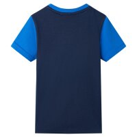 Kinder-T-Shirt Blau und Marineblau 140