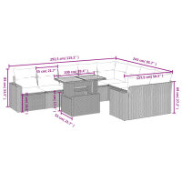 vidaXL 10-tlg. Garten-Sofagarnitur mit Kissen Schwarz Poly Rattan