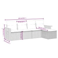 vidaXL 5-tlg. Garten-Sofagarnitur mit Kissen Grau Poly Rattan