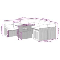 vidaXL 9-tlg. Garten-Sofagarnitur mit Kissen Schwarz Poly Rattan