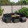 vidaXL 8-tlg. Garten-Sofagarnitur mit Kissen Schwarz Poly Rattan