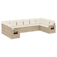 vidaXL 10-tlg. Garten-Sofagarnitur mit Kissen Beige Poly...