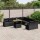 vidaXL 11-tlg. Garten-Sofagarnitur mit Kissen Schwarz Poly Rattan