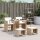 vidaXL 5-tlg. Garten-Essgruppe mit Kissen Beige Poly Rattan