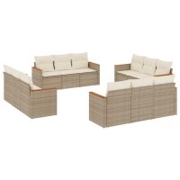 vidaXL 12-tlg. Garten-Sofagarnitur mit Kissen Beige Poly...