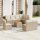 vidaXL 9-tlg. Garten-Sofagarnitur mit Kissen Beige Poly Rattan