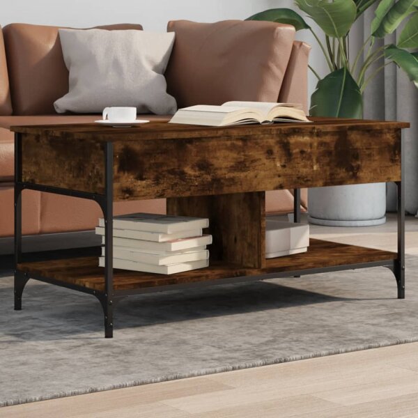 vidaXL Couchtisch R&auml;uchereiche 100x50x50 cm Holzwerkstoff und Metall