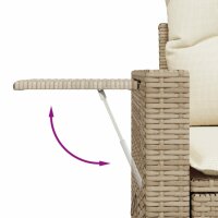 vidaXL 6-tlg. Garten-Sofagarnitur mit Kissen Beige Poly Rattan