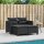 vidaXL Gartensofa 2-Sitzer mit Hockern Schwarz Poly Rattan