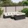 vidaXL 11-tlg. Garten-Sofagarnitur mit Kissen Schwarz Poly Rattan