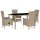 vidaXL 5-tlg. Garten-Essgruppe mit Kissen Beige Poly Rattan