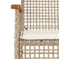 vidaXL 9-tlg. Garten-Essgruppe mit Kissen Beige Poly Rattan