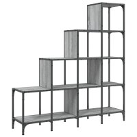 vidaXL B&uuml;cherregal Grau Sonoma 122x30x132 cm Holzwerkstoff und Metall