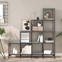 vidaXL B&uuml;cherregal Grau Sonoma 122x30x132 cm Holzwerkstoff und Metall