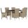 vidaXL 7-tlg. Garten-Essgruppe mit Kissen Beige Poly Rattan