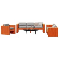 vidaXL 2-tlg. Garten-Lounge-Set Wachsbraun Massivholz Kiefer